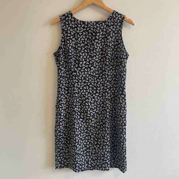 J.B.S.LTD. Vintage Black Floral Dress Size Medium - Picture 1 of 17